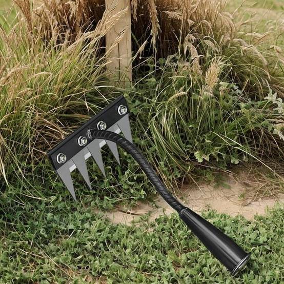 Râteau-Râteau Désherbage 5 Dents Acier Carbone Griffe Jardin Manche Ergonomique - Living123 - Image 5