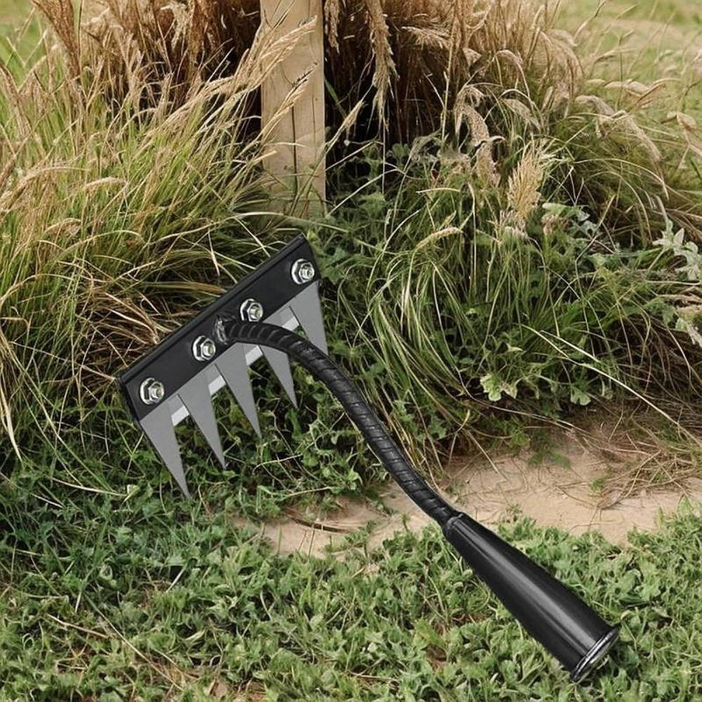 Râteau-Râteau Désherbage 5 Dents Acier Carbone Griffe Jardin Manche Ergonomique - Living123 - Image 5