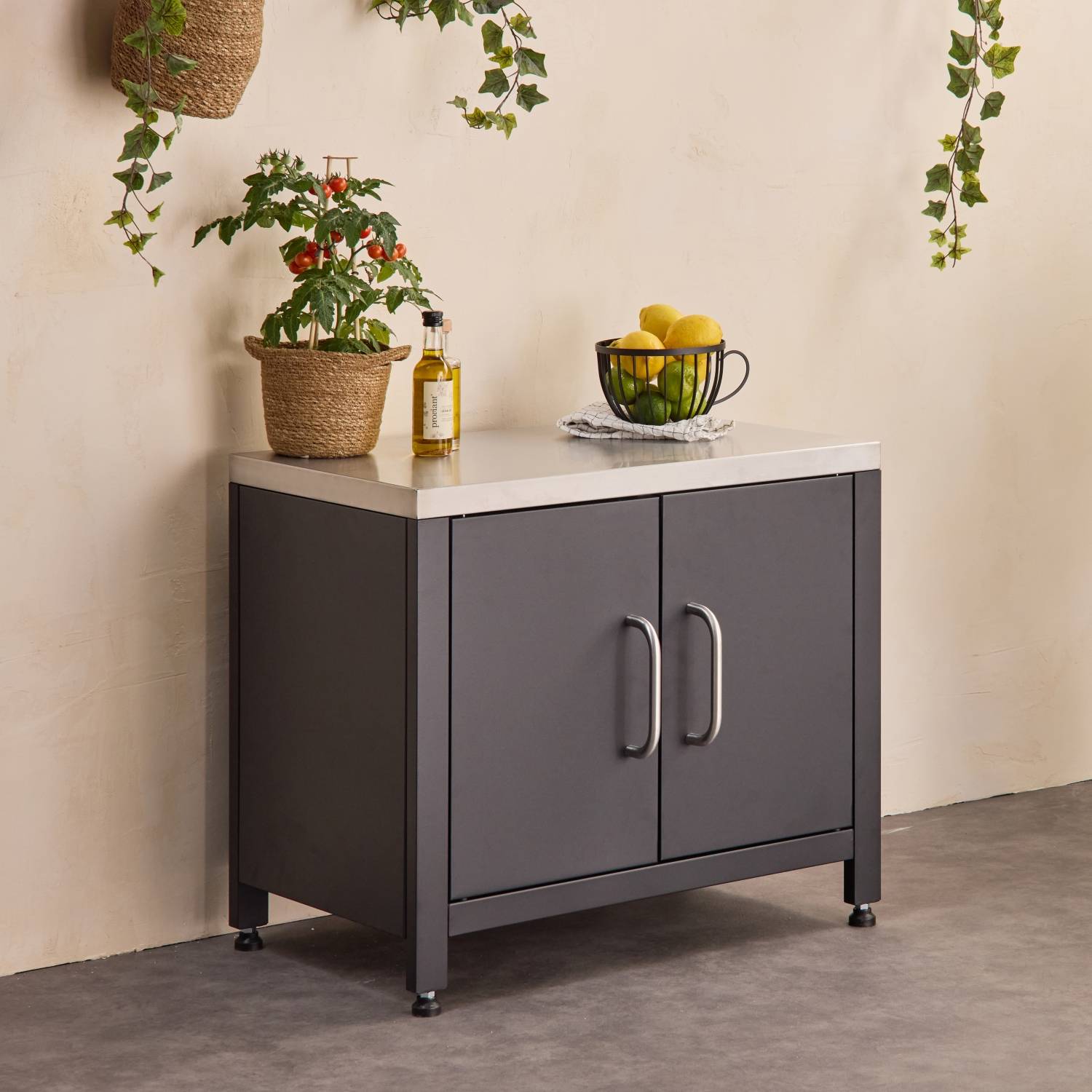 sweeek - Meuble de cuisine extérieure en acier L80cm | sweeek - Image 1