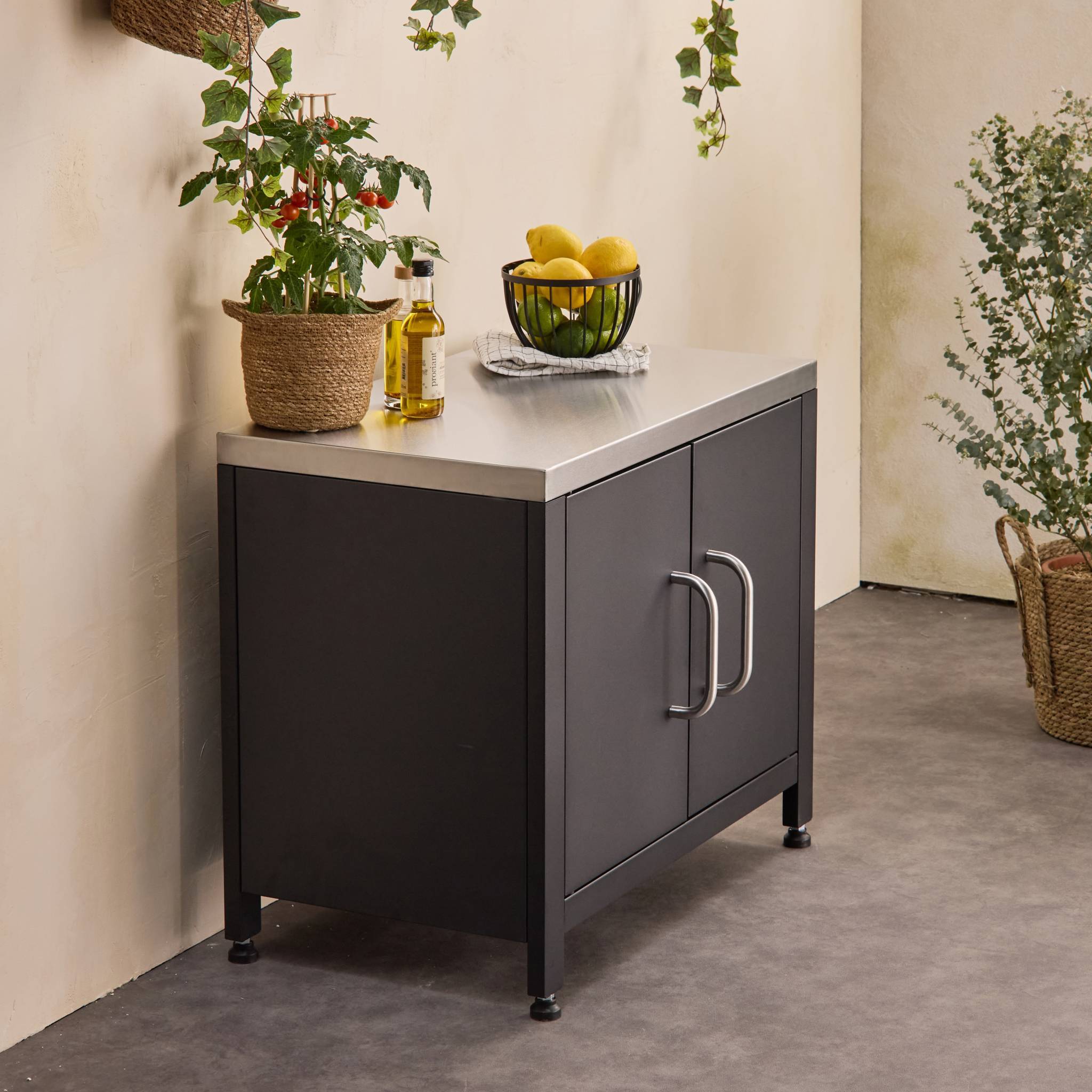 sweeek - Meuble de cuisine extérieure en acier L80cm | sweeek - Image 3