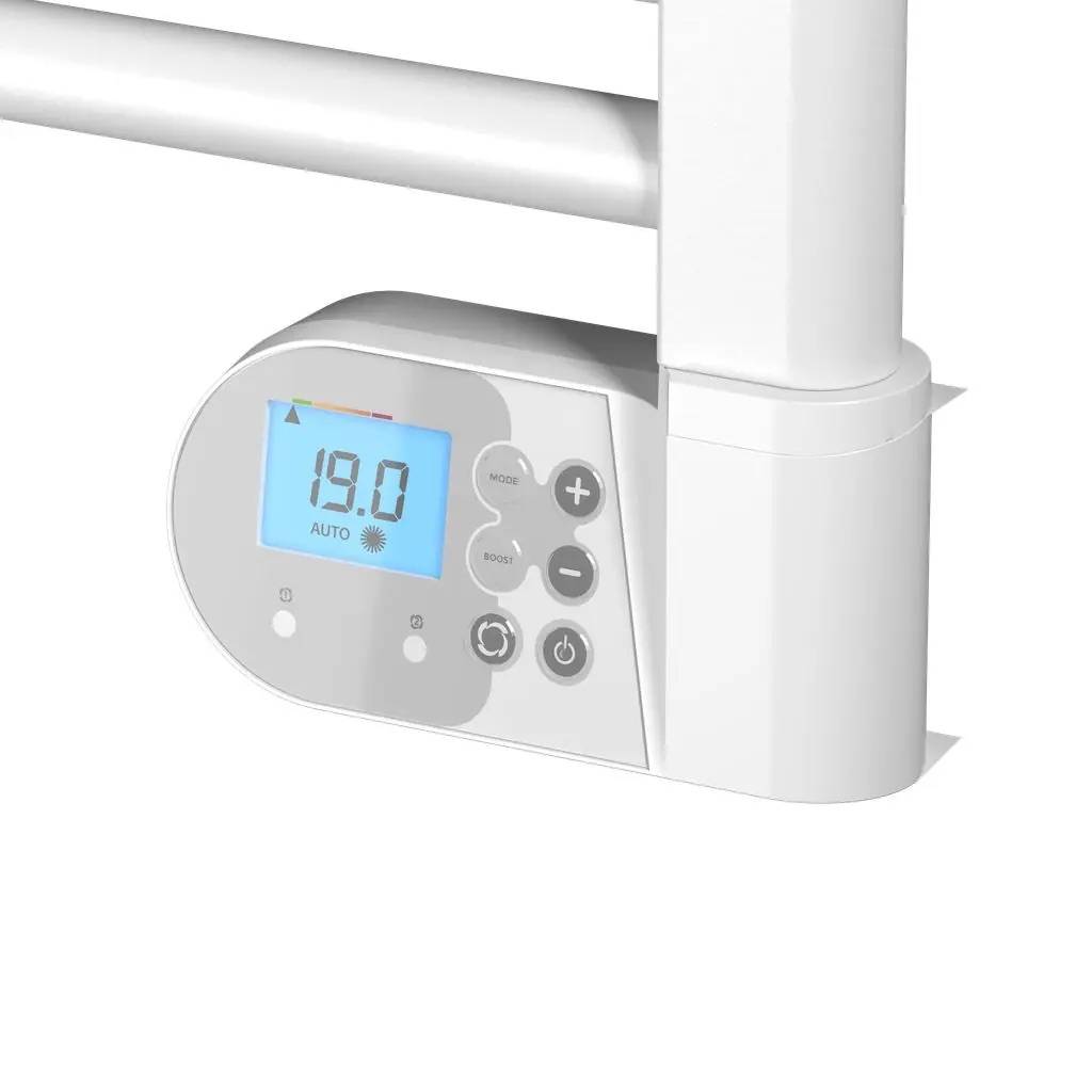 Radiateur sèche-serviettes - FLO BAIN II - fluide - 750W - 50x140x12,2 cm - programmable - 2 patères incluses - blanc - Image 2