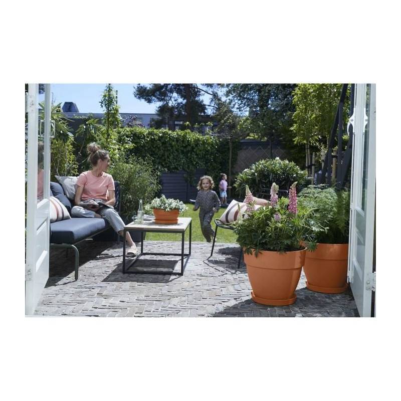 Elho - Pot De Fleurs Rond Vibia - Plastique Réservoir - ø47 - Anthracite - Image 4