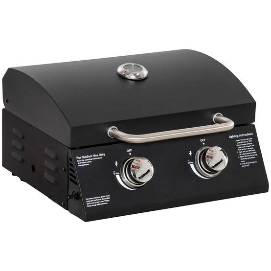 Barbecue gaz de Table transportable Pieds Pliables - 2 brûleurs 5 KW - Barbecue gaz de Camping - Grille de - Image 2