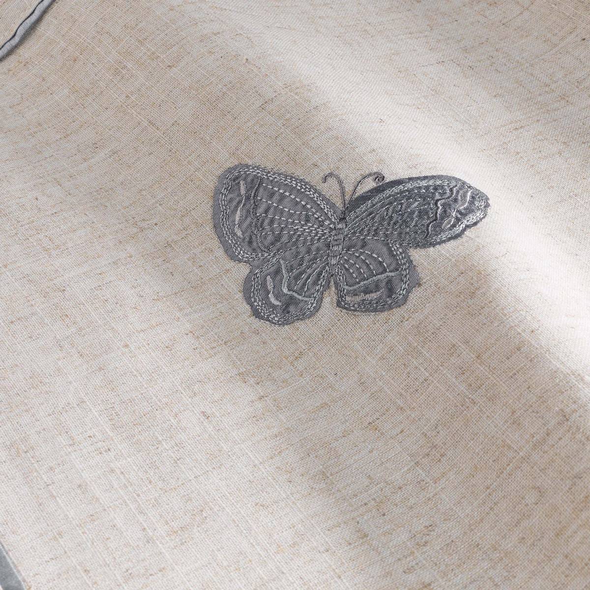 Paris Prix - Set de Table Brodé "Opaline" 33x45cm Gris - Image 2