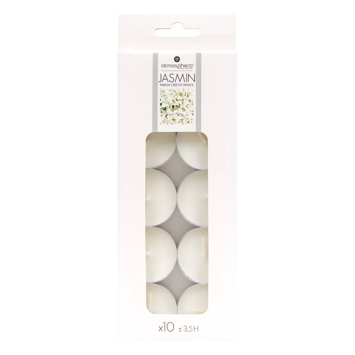 Atmosphera - Lot de 10 bougies parfumées jasmin 150g - Atmosphera Créateur d'intérieur - Image 1