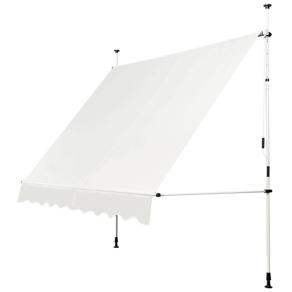 Maison Chic - Auvent Manuel Rétractable 250CM Hauteur Réglable Store Banne Aluminium Tissu Oxford Anti UV Beige - Image 7