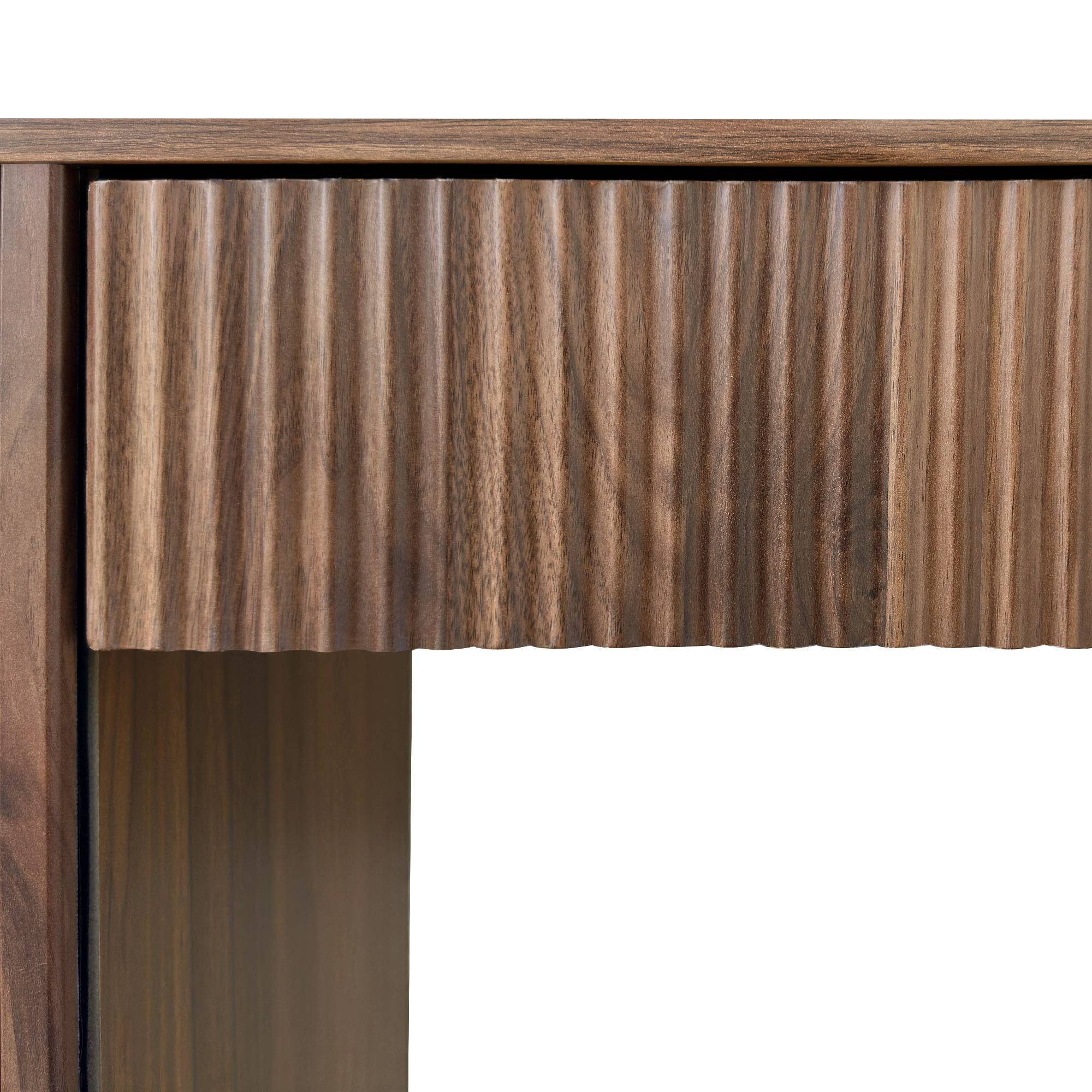 Sicaan Console bohème 120 cm 2 tiroirs, finition noyer ALBA - Image 8
