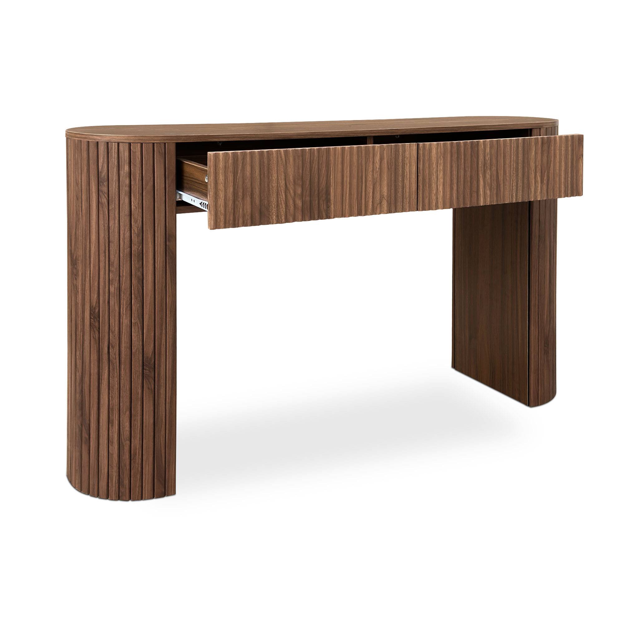 Sicaan Console bohème 120 cm 2 tiroirs, finition noyer ALBA - Image 6