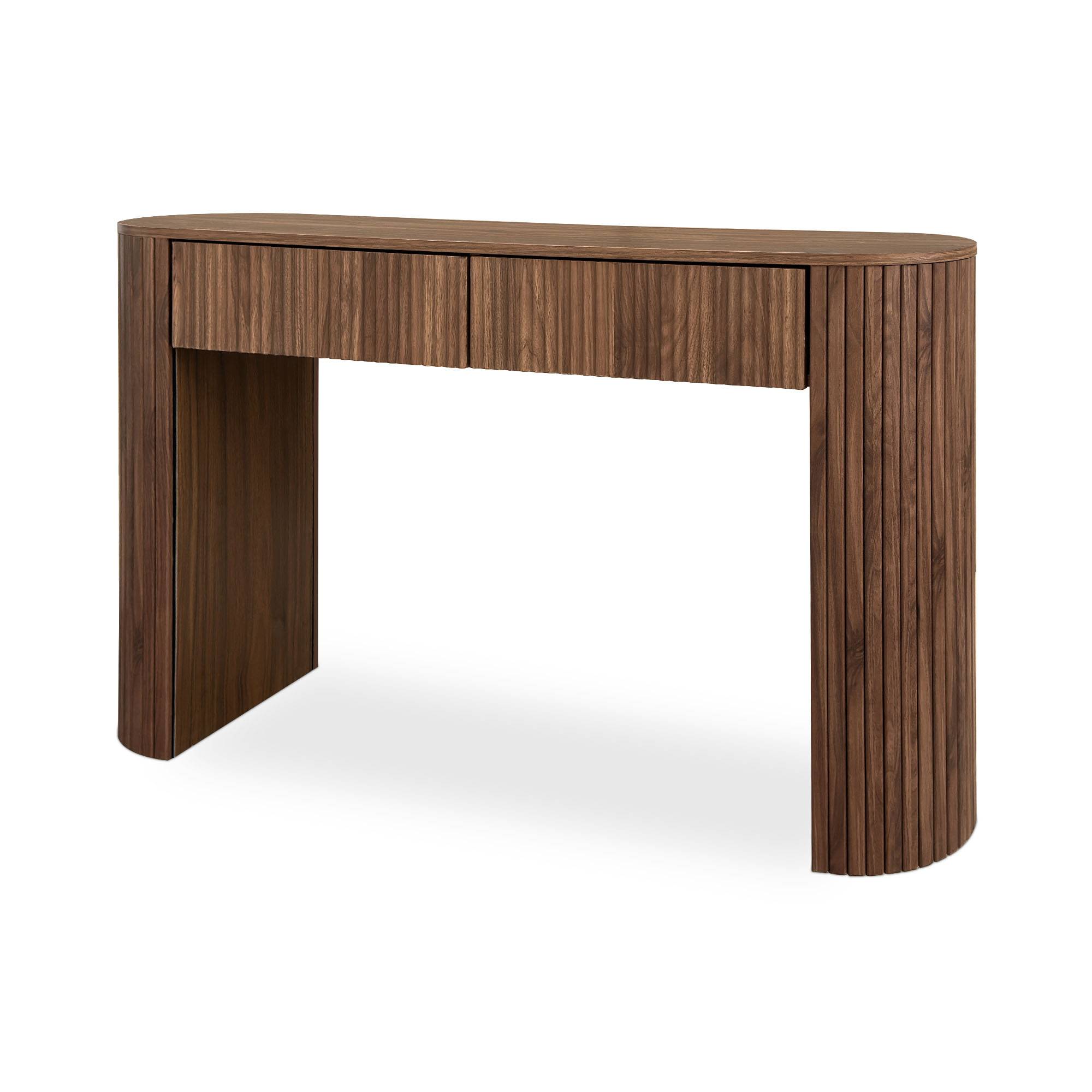 Sicaan Console bohème 120 cm 2 tiroirs, finition noyer ALBA - Image 5