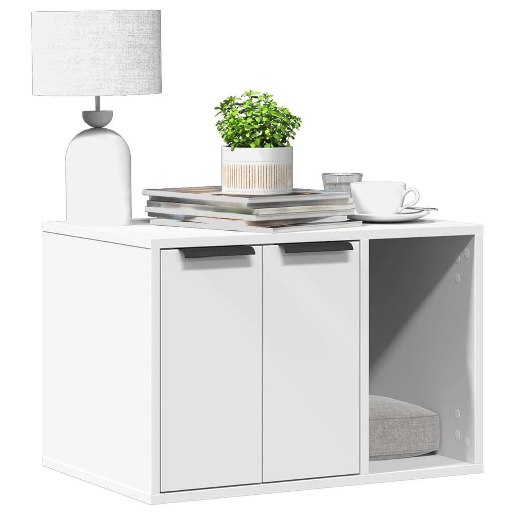 Prolenta Premium - Meuble à litière pour chat bois blanc 60 x 40 x 40 cm - Prolenta premium p361.0 - Image 2