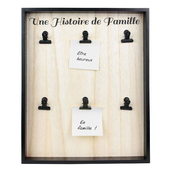 The Home Deco Factory - Porte Photo 6 Pinces "Clipboard" 38cm Noir - Image 1