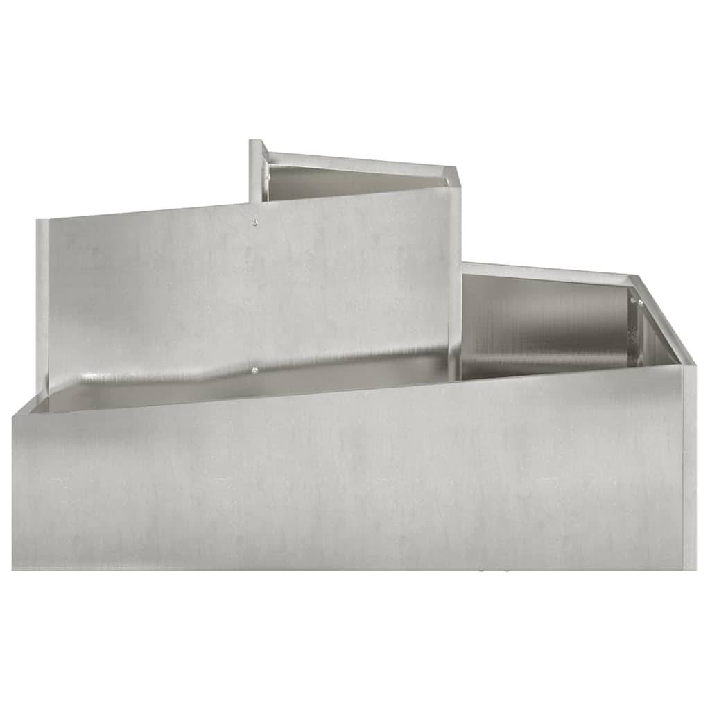 Cache-pot de jardin acier inoxydable argent 80 x 80 x 50 cm - PANGIVO - Image 5