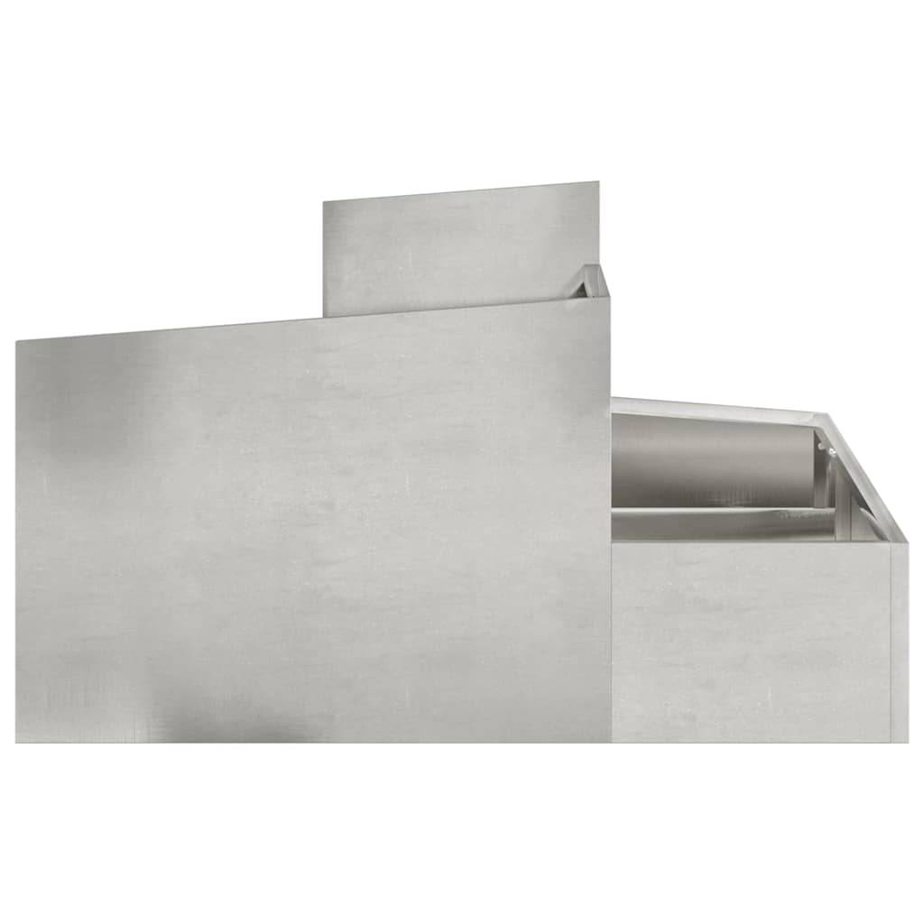 Cache-pot de jardin acier inoxydable argent 80 x 80 x 50 cm - PANGIVO - Image 6
