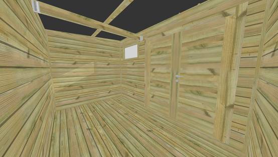 ABRI DE JARDIN bois autoclave 27mm - 3,44x2,14m / 7m2 - Bac acier - Plancher bois - Image 5