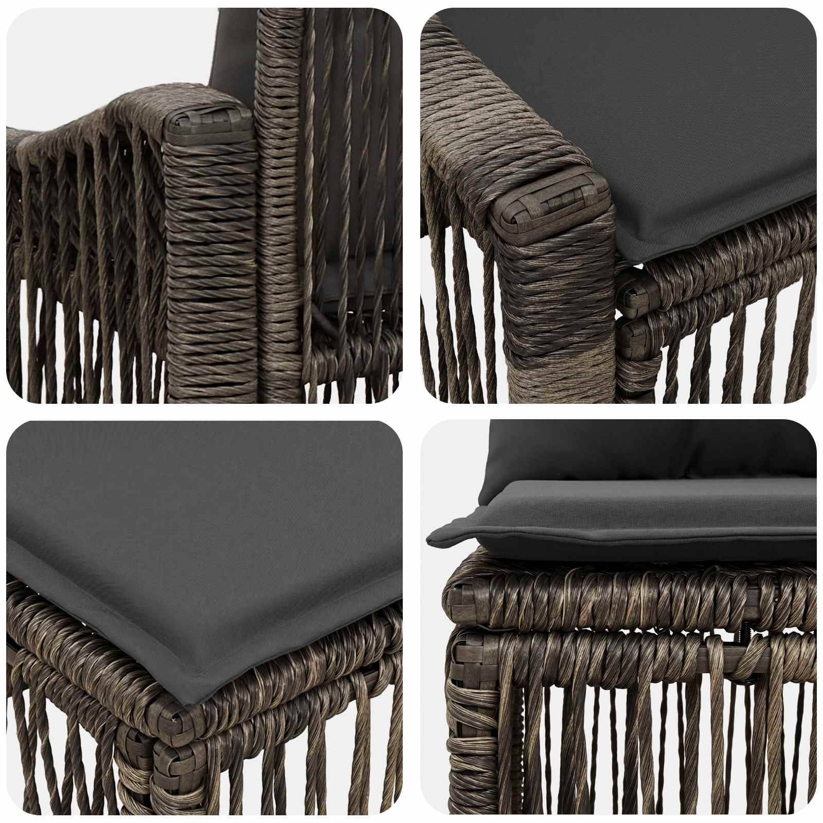 Vidaxl - Ensemble de canapé de jardin 6 pcs-Salons de jardin 6 place Gris polyrotin 232869 - Image 5