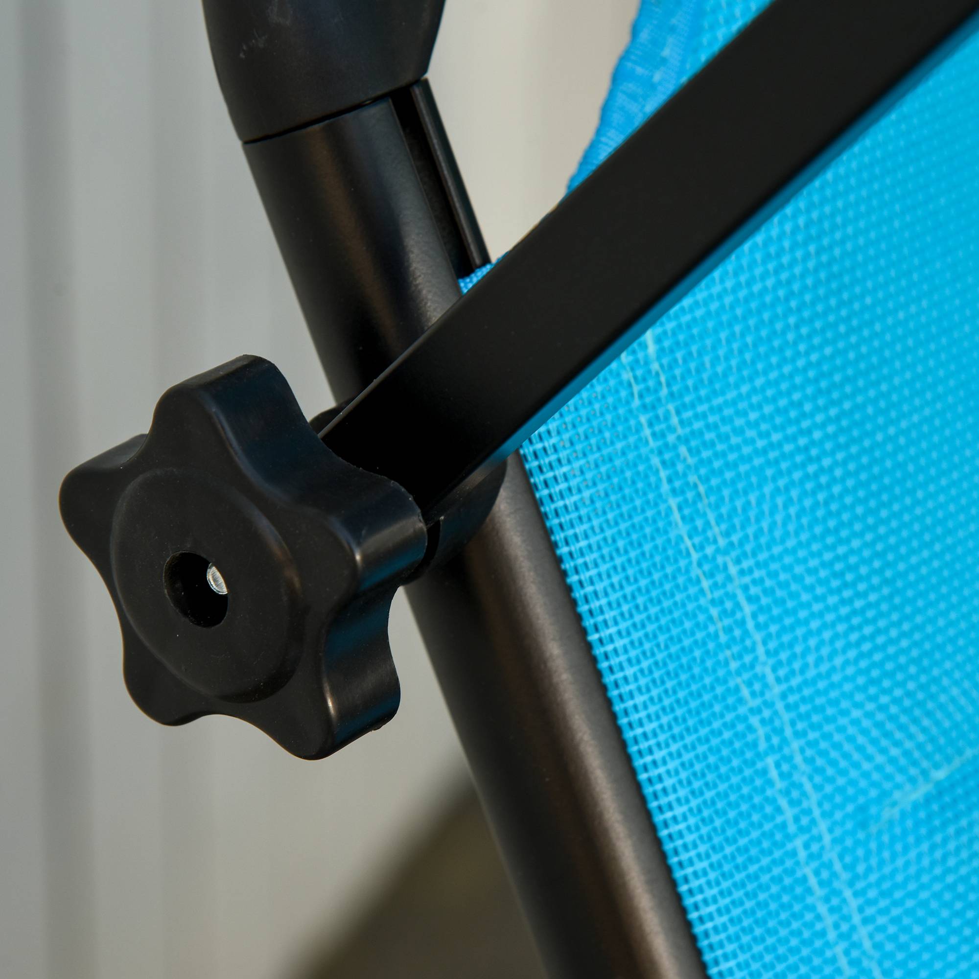Outsunny - Bain de soleil transat pliable grand confort dossier pare-soleil réglables multi-positions alu. textilène bleu - Outsunny - Image 9