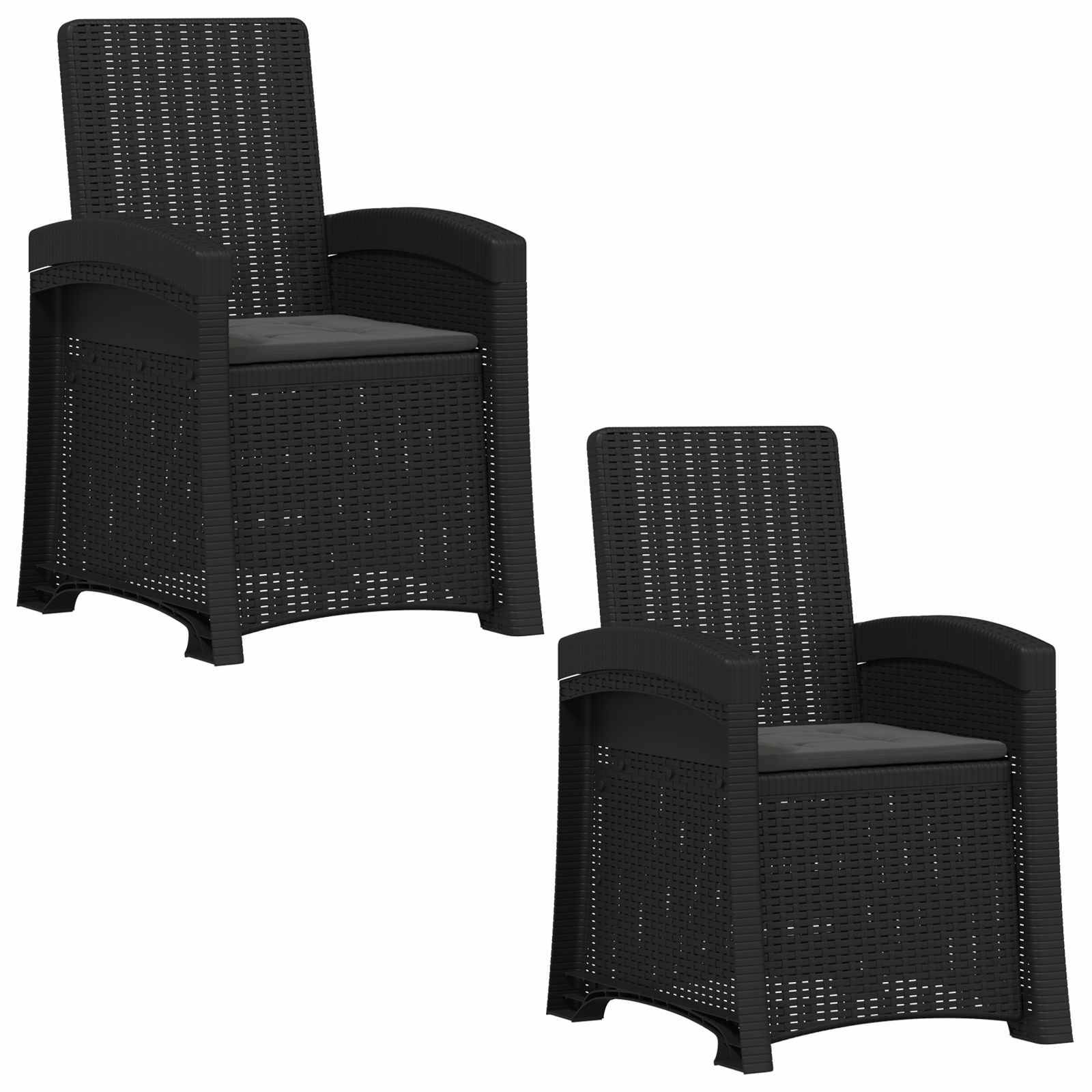 PANGIVO - Chaises de jardin inclinables polypropylène anthracite 56 x 63 x 92 cm - PANGIVO - Image 2