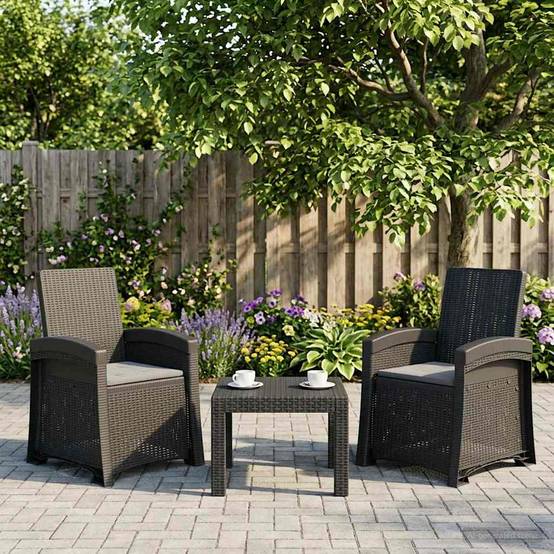 PANGIVO - Chaises de jardin inclinables polypropylène anthracite 56 x 63 x 92 cm - PANGIVO - Image 1