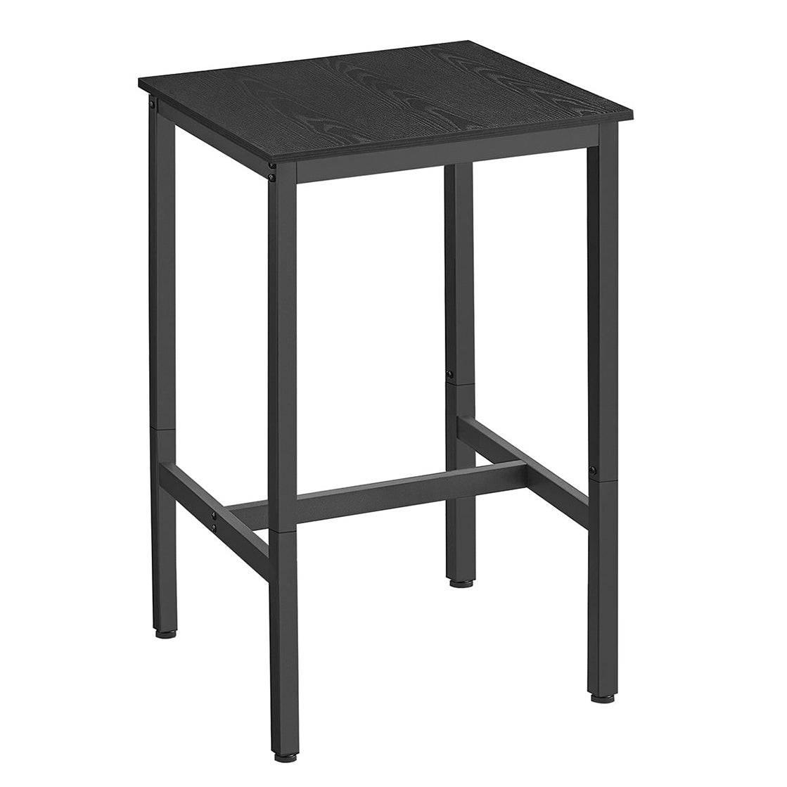 Helloshop26 - Table haute table de bar carrée cadre en acier 60 x 60 x 92 cm montage facile pour cuisine salon style industriel noir - Image 1