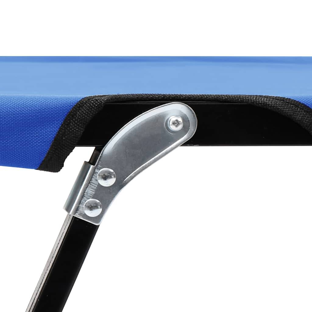 Helloshop26 - Transat chaise longue bain de soleil lit de jardin terrasse meuble d'extérieur pliable 2 places bleu acier - Image 5