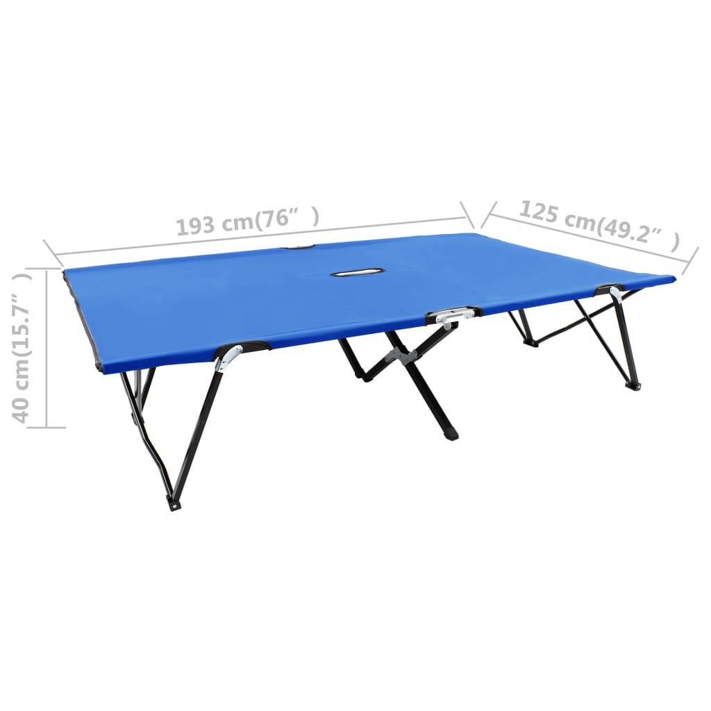 Helloshop26 - Transat chaise longue bain de soleil lit de jardin terrasse meuble d'extérieur pliable 2 places bleu acier - Image 6