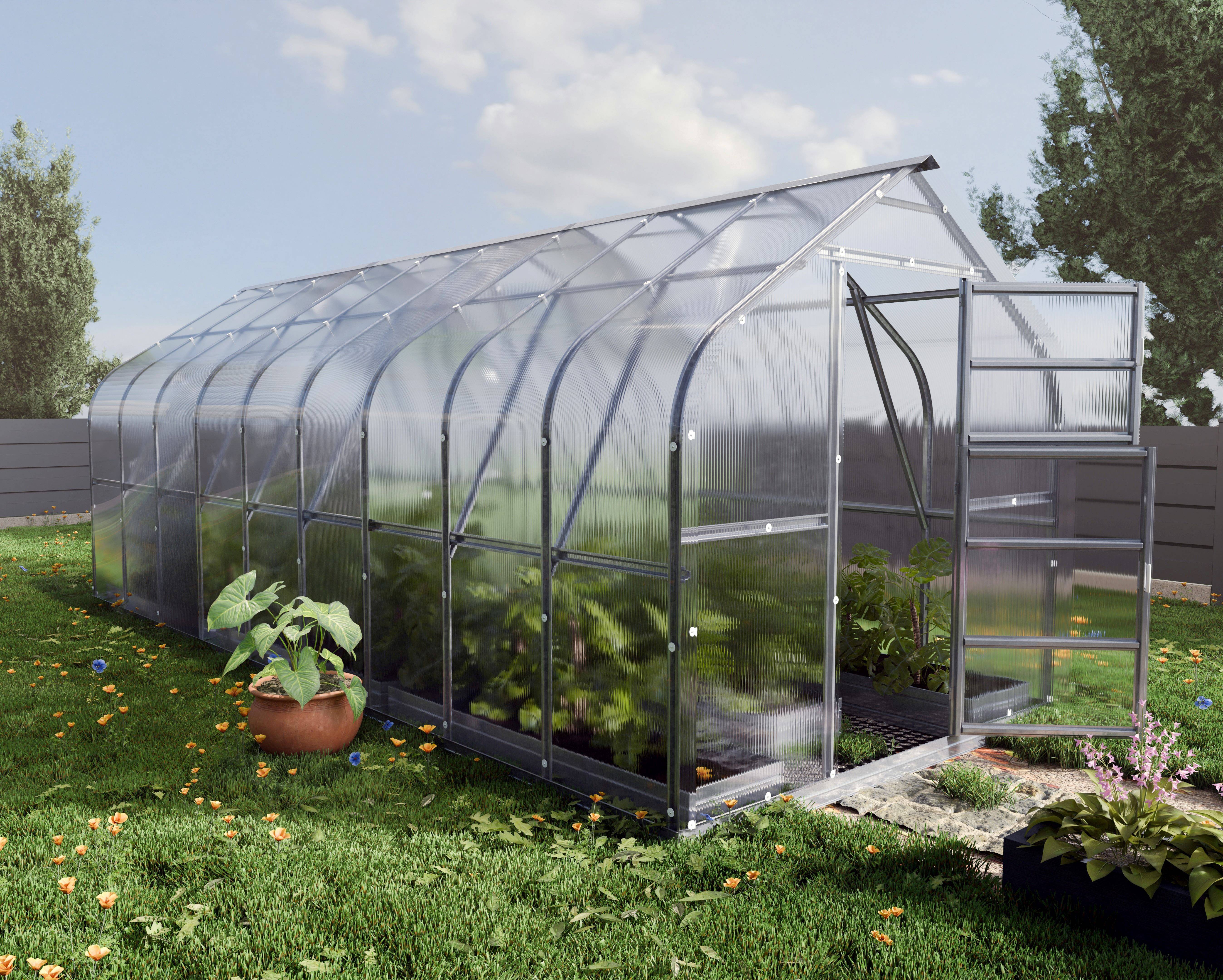 KLASIKA GREENHOUSES - Serre polycarbonate 15m² avec 3 toits ouvrants automatiques et structure en acier galvanisé – Klasika greenhouses - Image 1