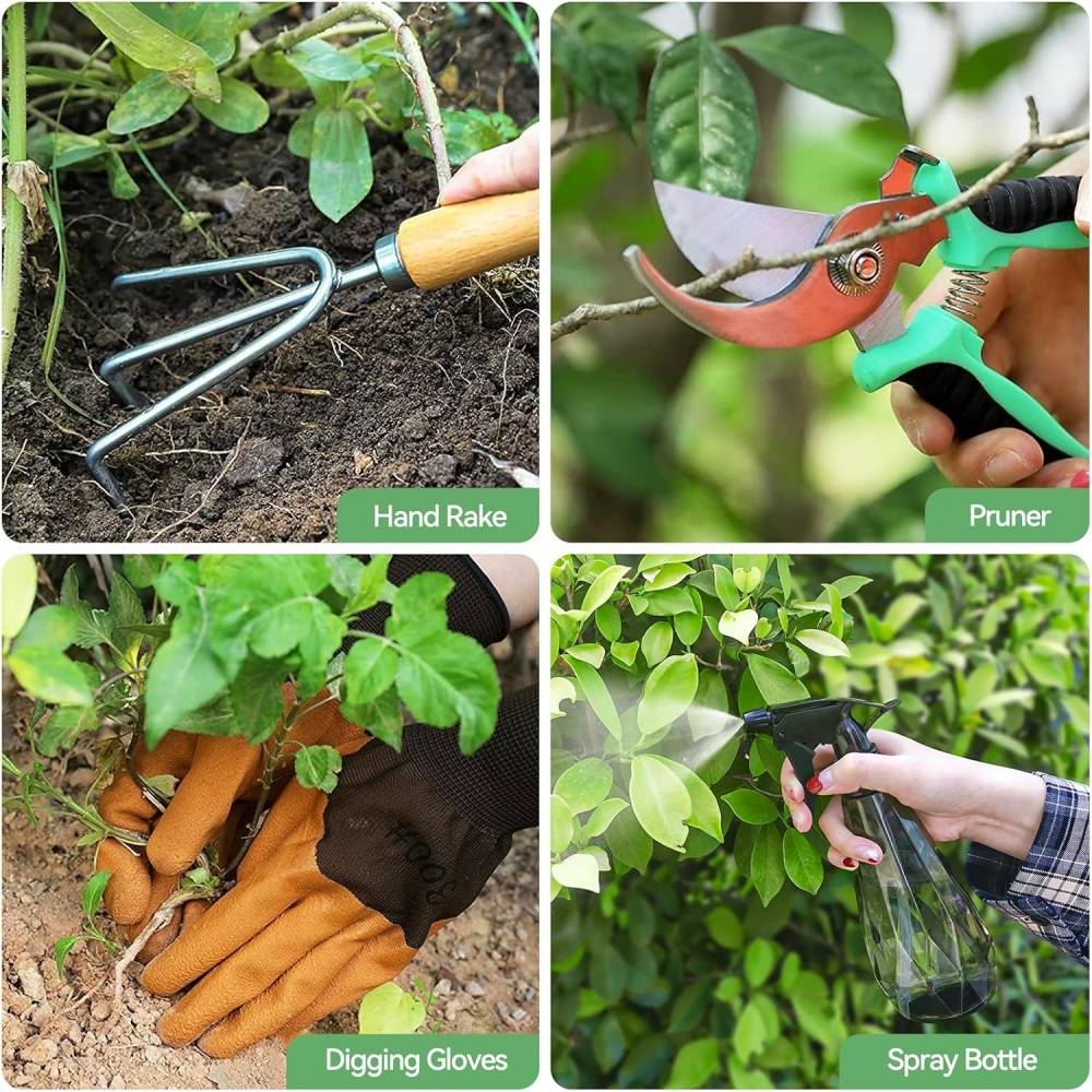 Outils de jardinage-Ensemble jardinage 9 pièces en acier inoxydable - Outils professionnels + sac de rangement - Living123 - Image 7