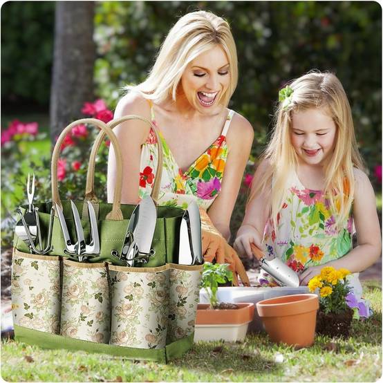 Outils de jardinage-Ensemble jardinage 9 pièces en acier inoxydable - Outils professionnels + sac de rangement - Living123 - Image 8