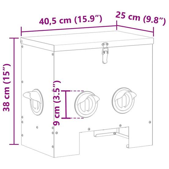 Mangeoire Poule Acier Compacte Résistante 20kg Noir - ComfortXL Outdoor Living - Image 8