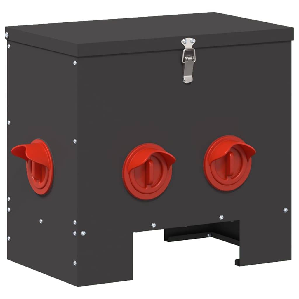 Mangeoire Poule Acier Compacte Résistante 20kg Noir - ComfortXL Outdoor Living - Image 2