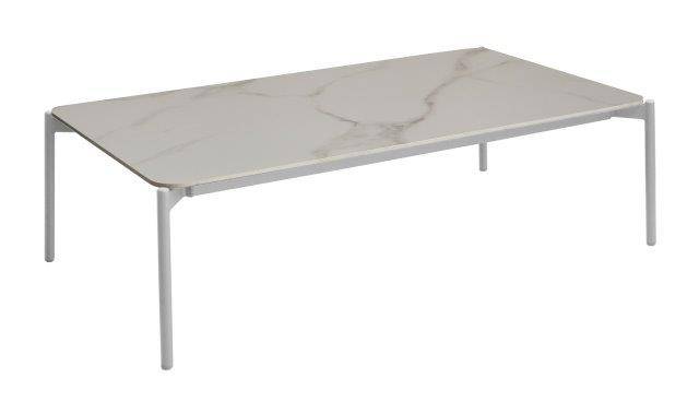 Proloisirs - Table basse de jardin Ambiance en aluminium/céramique - blanc PROLOISIRS
