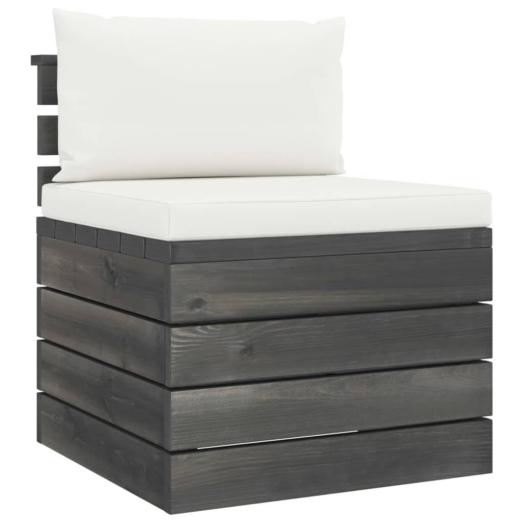 Helloshop26 - Salon de jardin palette meuble d'extérieur ensemble de mobilier 2 pièces avec coussins bois de pin massif - Image 2