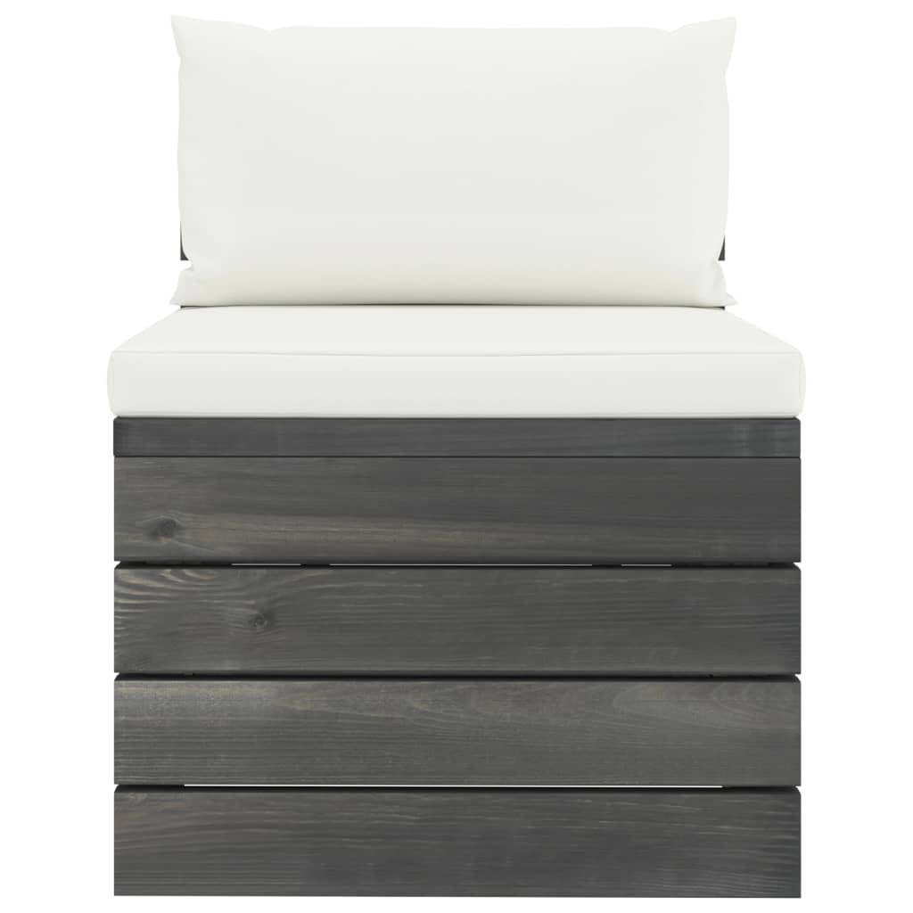 Helloshop26 - Salon de jardin palette meuble d'extérieur ensemble de mobilier 2 pièces avec coussins bois de pin massif - Image 3