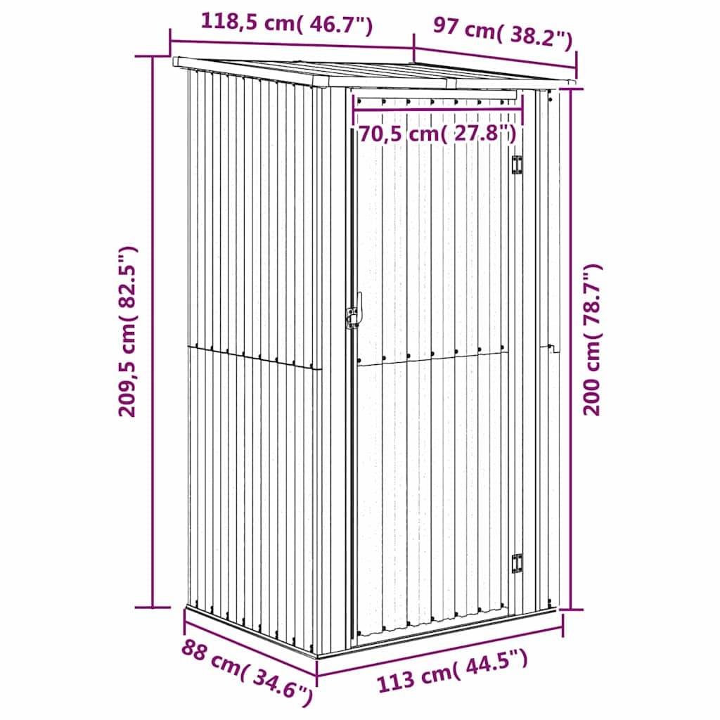 Vidaxl - Abri de jardin vert 118,5 x 97 x 209,5 cm Acier galvanisé 2.1m² vidaXL 150899 - Image 9