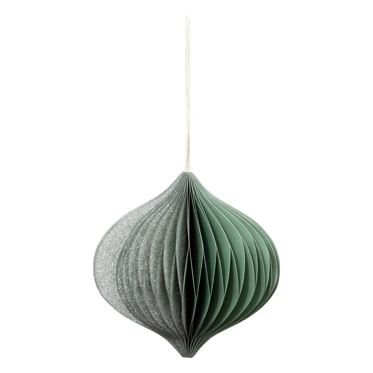 Atmosphera - Boule de Noël origami vert 90mm - Atmosphera Créateur d'intérieur - Image 2