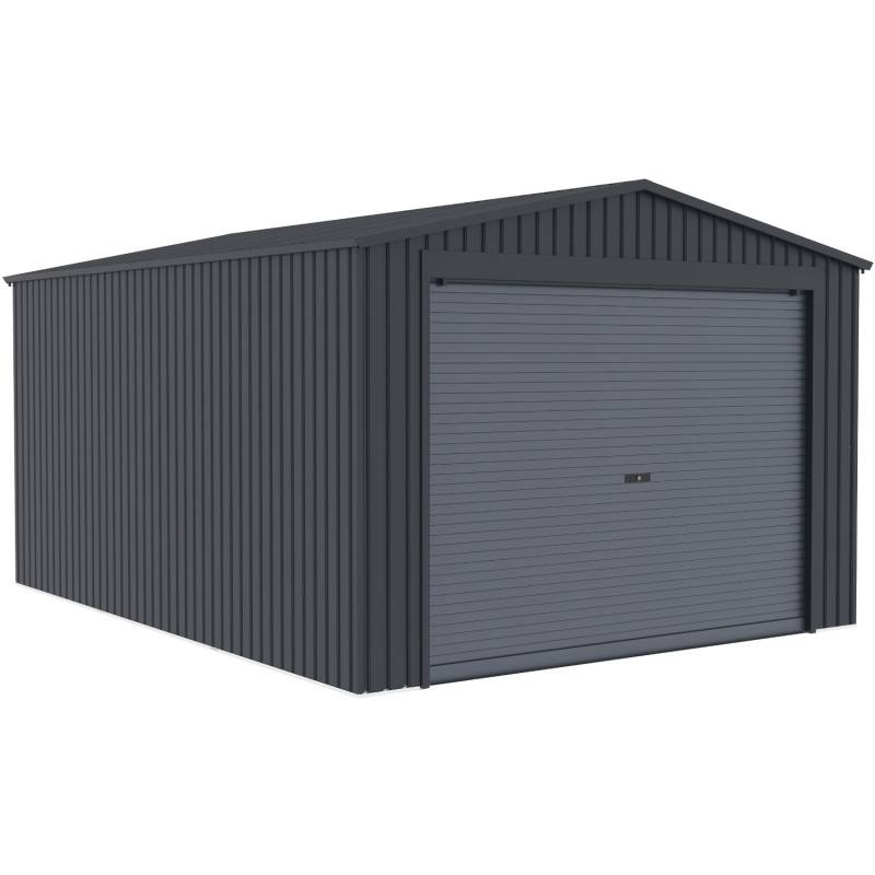 Garage métal 15,14m² porte enroulable acier galvanisé X-Metal anthracite - Image 5