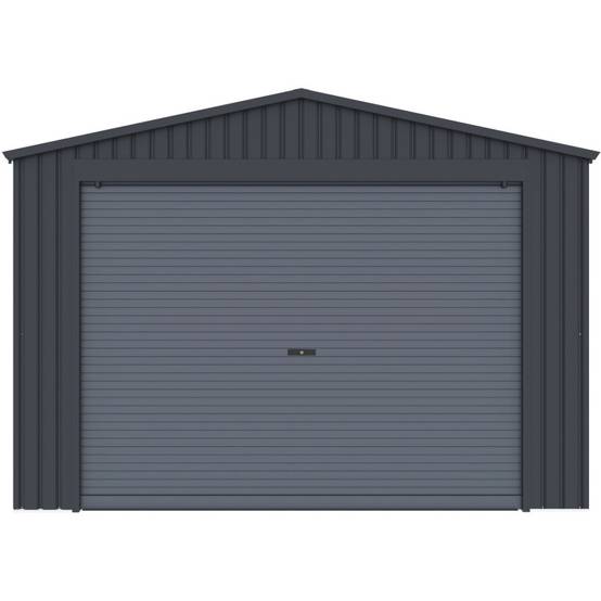 Garage métal 15,14m² porte enroulable acier galvanisé X-Metal anthracite - Image 4