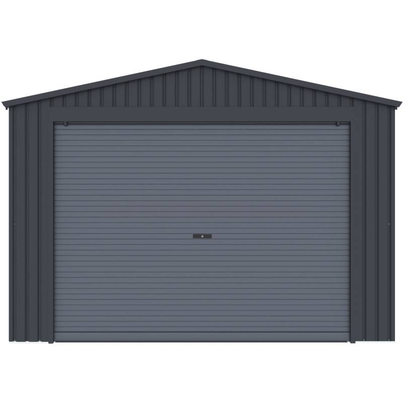 Garage métal 15,14m² porte enroulable acier galvanisé X-Metal anthracite - Image 4