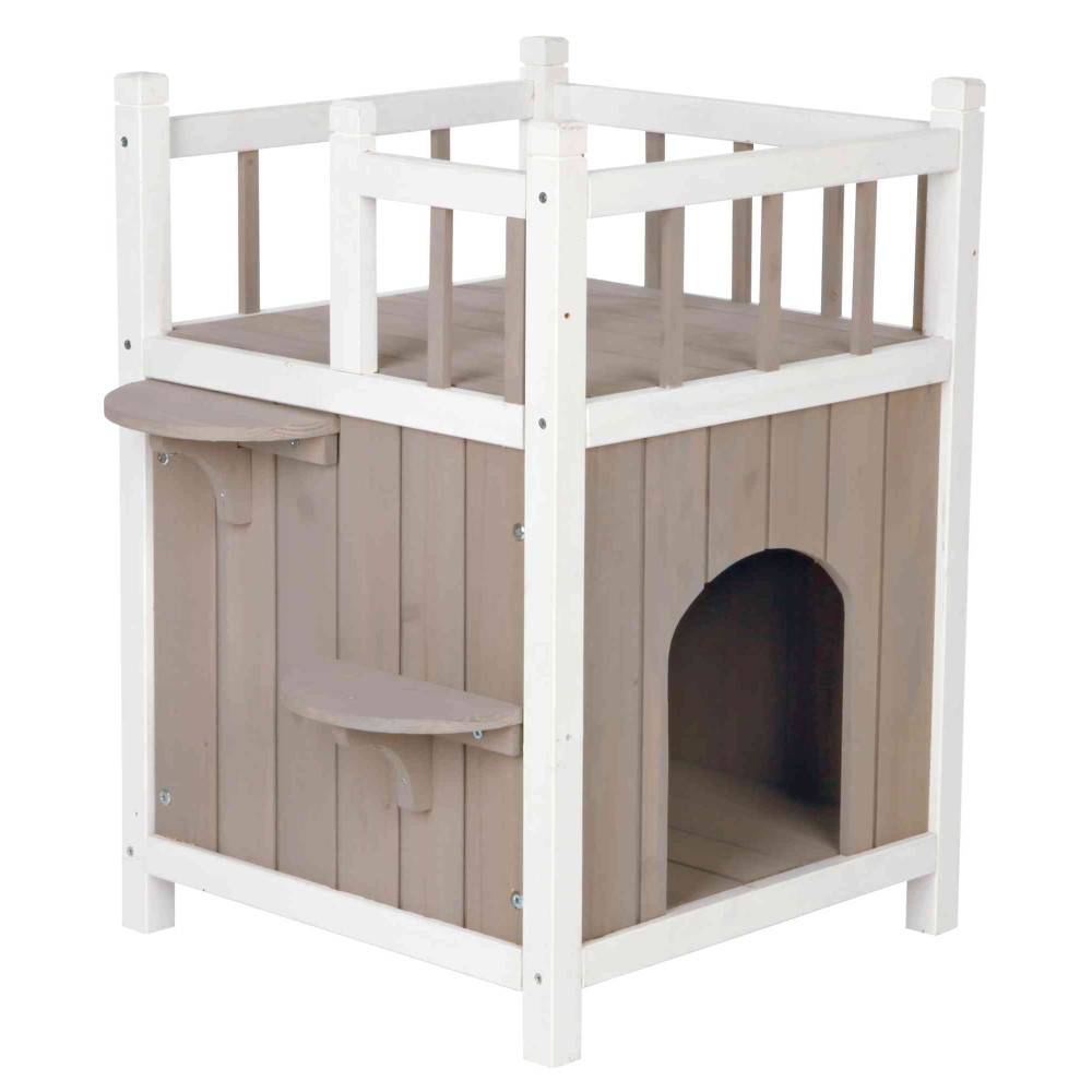 animallparadise - Maison avec balcon pour chat 45 x 65 x 45 cm pour l'extérieure ou l' intérieure - Image 1