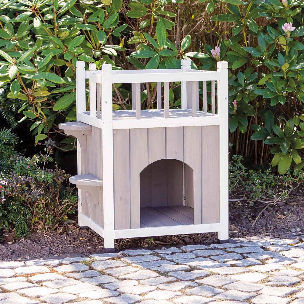 animallparadise - Maison avec balcon pour chat 45 x 65 x 45 cm pour l'extérieure ou l' intérieure - Image 3