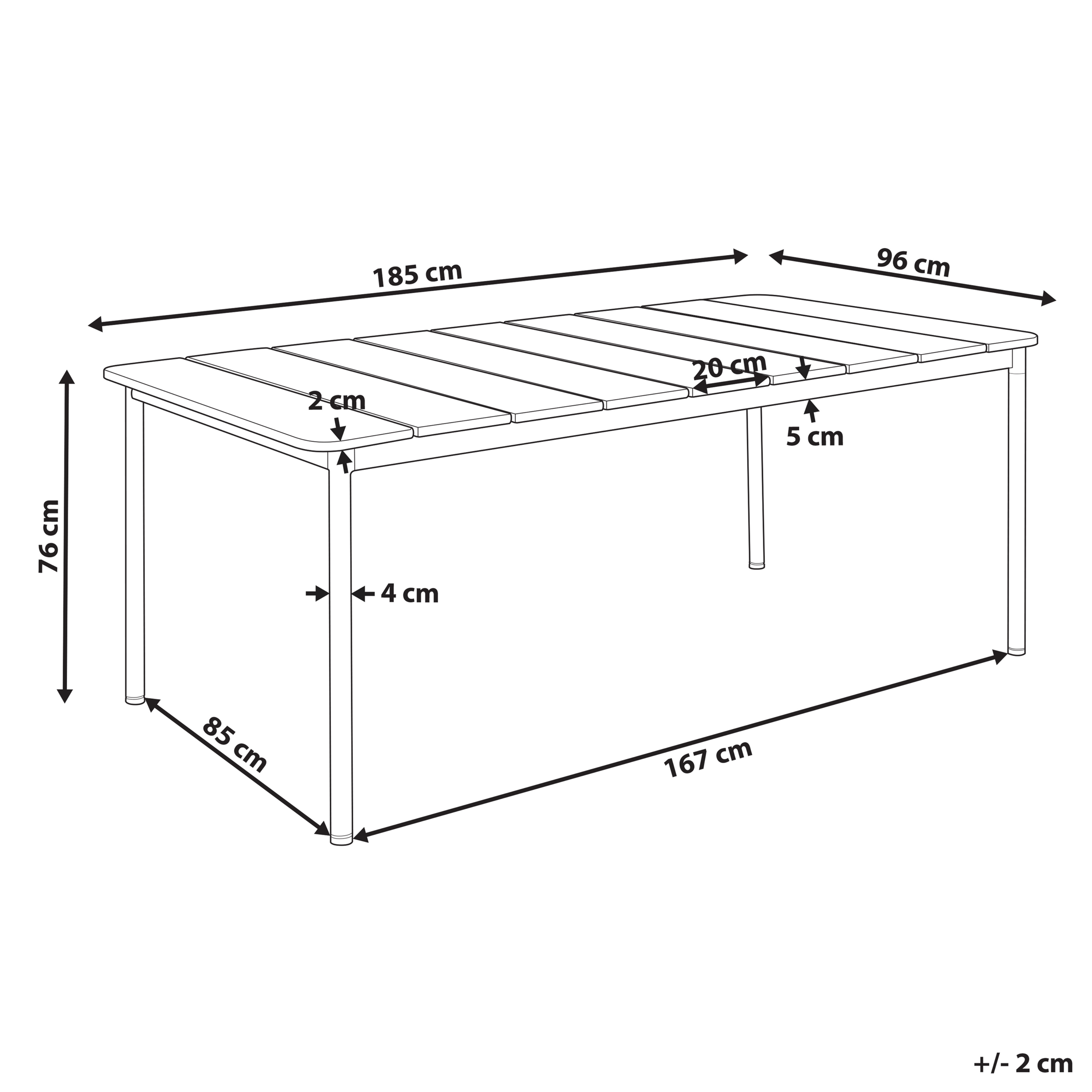 Beliani - Table de repas, 6 Personnes Aluminium Marron FLAVIA - Beliani - Image 3