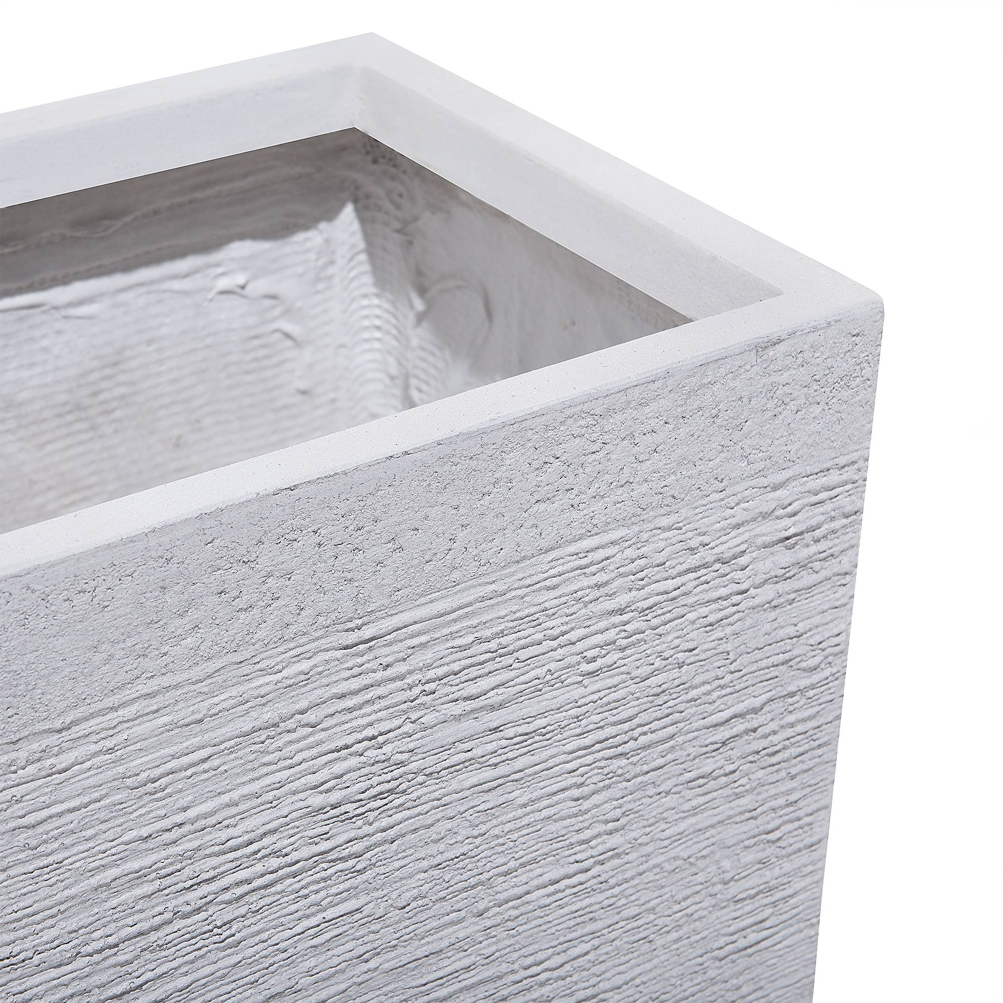 Beliani - Cache-pot d'extérieur Fibre d'argile Blanc MYRA - 60x29x30- Beliani - Image 7