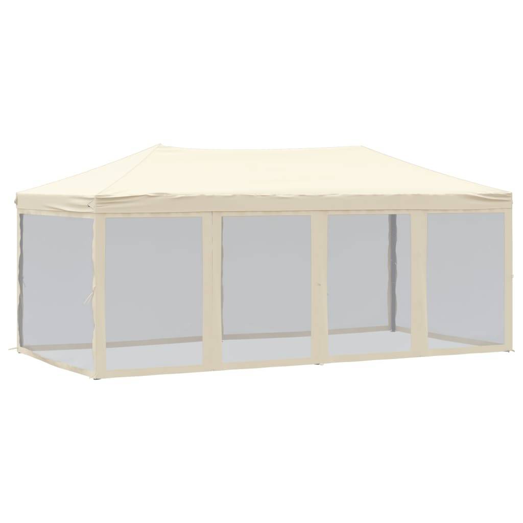 ComfortXL - Tente de Réception Pliante Acier Tissu Polyester avec Murs Anti-UV pour Fête Crème 3x6 m – ComfortXL Outdoor Living - Image 2
