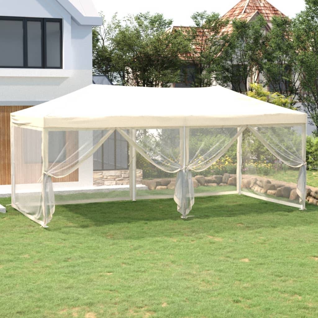 ComfortXL - Tente de Réception Pliante Acier Tissu Polyester avec Murs Anti-UV pour Fête Crème 3x6 m – ComfortXL Outdoor Living - Image 1