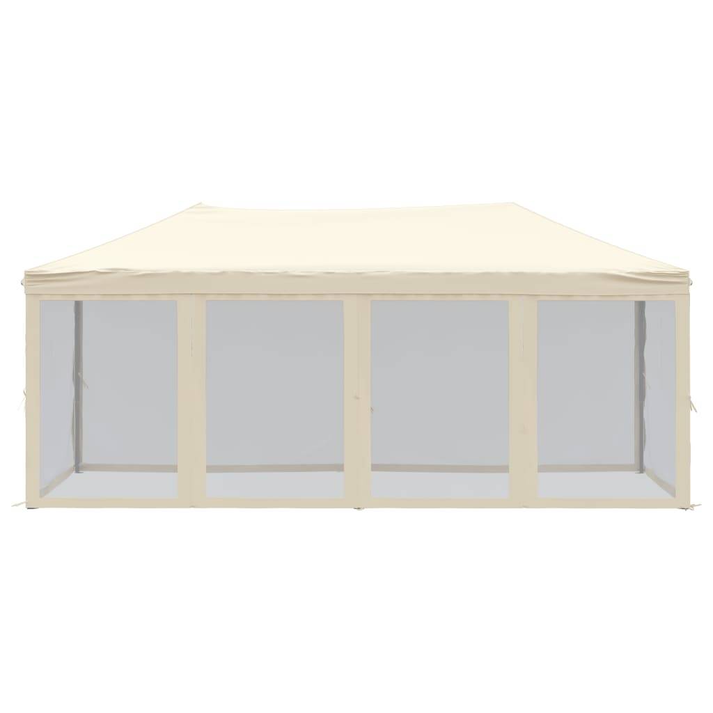 ComfortXL - Tente de Réception Pliante Acier Tissu Polyester avec Murs Anti-UV pour Fête Crème 3x6 m – ComfortXL Outdoor Living - Image 3