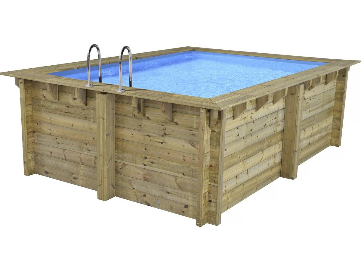 Piscine Bois Rectangle " Zanzibar "- 3,50 X 2,30 X 1,24  M -habitat Et Jardin - Image 1