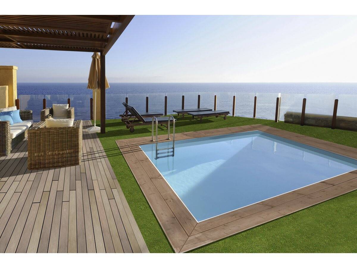 Piscine Bois Rectangle " Zanzibar "- 3,50 X 2,30 X 1,24  M -habitat Et Jardin - Image 2