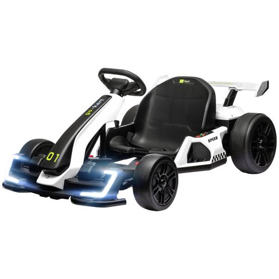 Kart électrique enfant 24V, drift, 6-12 ans, blanc - Image 2