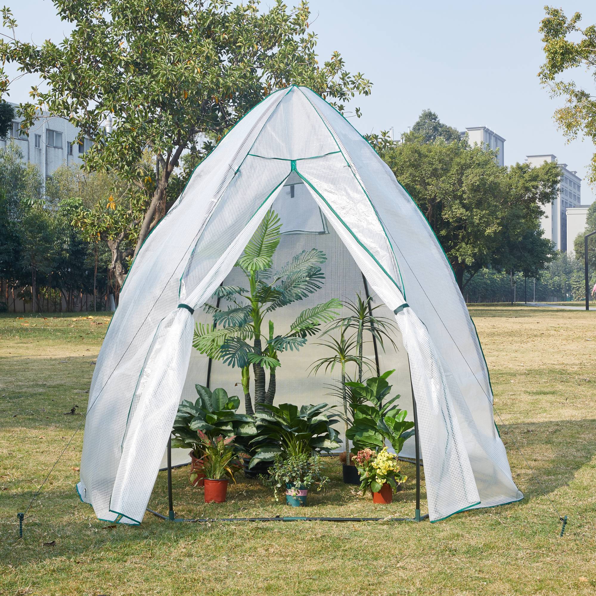 Serre de jardin Hunze 200 x 240 cm blanc vert [en.casa] - Image 2