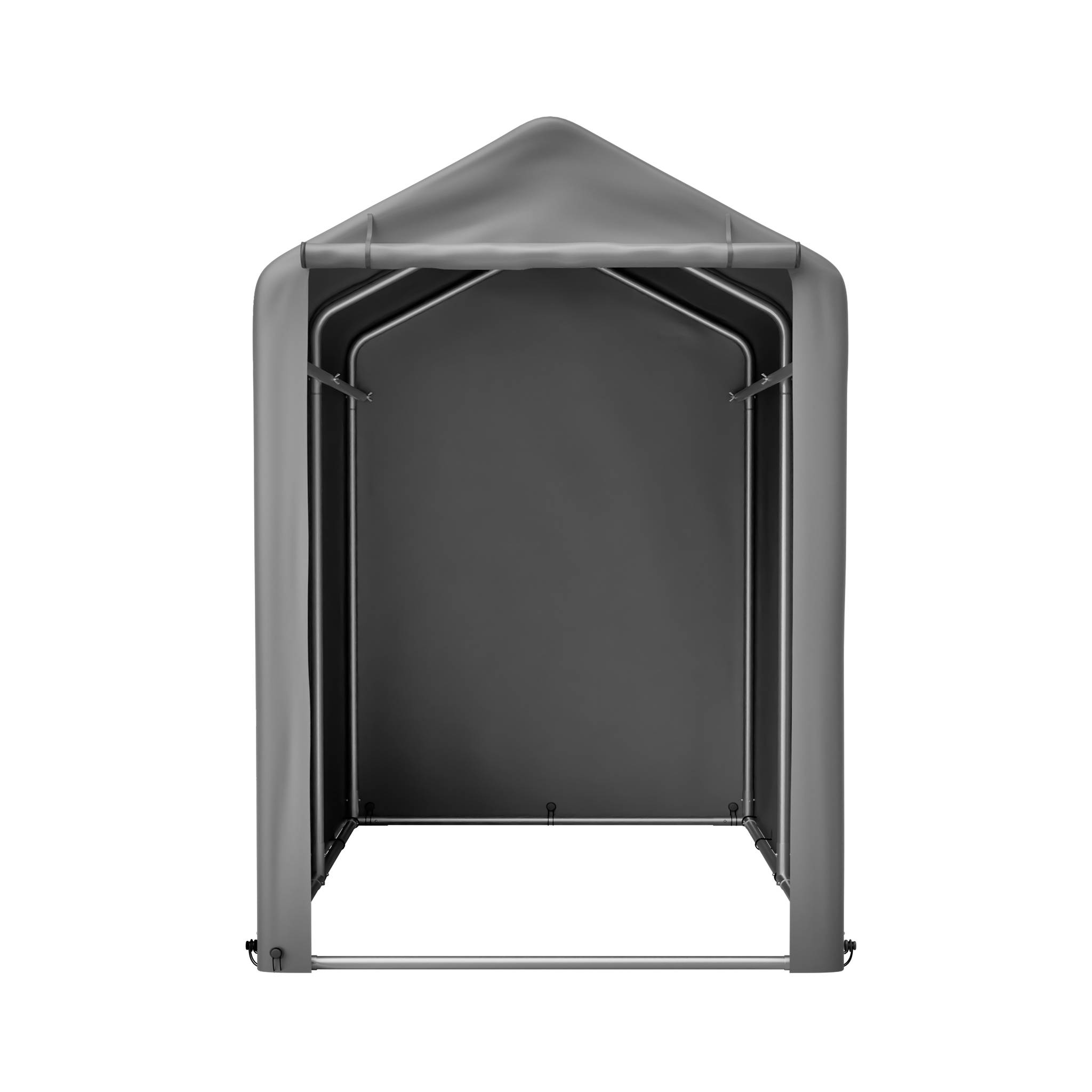 Carport abri vélo compact 187×100×160 cm, bâche PE étanche anti-UV, acier galvanisé gris - Image 7